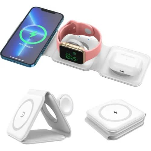 3 In 1 Wireless Charging Station - White