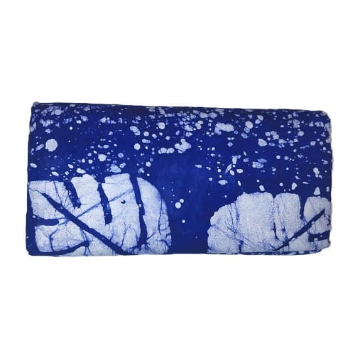 Handcrafted Batik Cotton Fabric- Premium Leafy Blue - Approx. 5 Yards