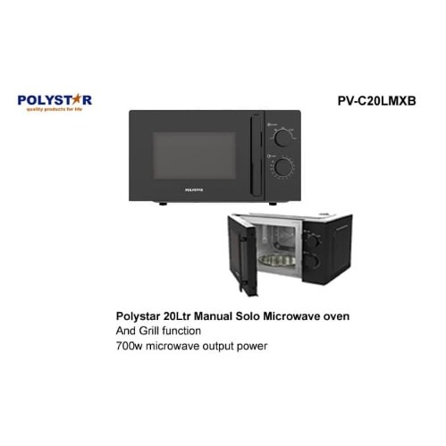 Conventional Solo Microwave Oven - 700w - 20l - Pv-c20lmxb - Black