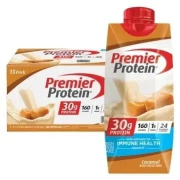Premier Protein Caramel Ready To Drink 325ml - 15 Bottles X 2 - 30 Bottles