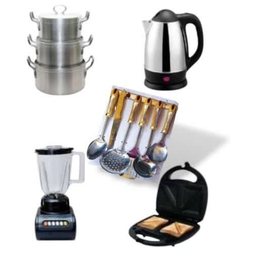 Pot Set - 3 pcs - Cooking Utensil Set - Blender - Electric Kettle And Toaster