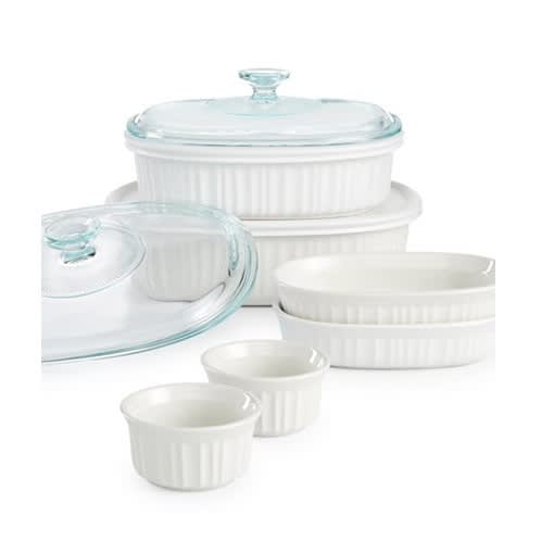 French 10 Piece Bakeware Set - White