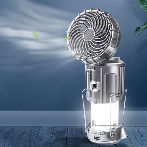 Solar Charging Camping Fan + Lamp