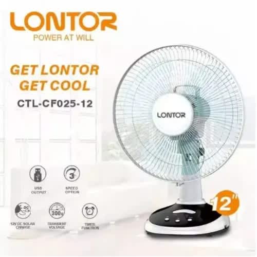 12" Rechargeable Table Fan - Ctl-cf025-12