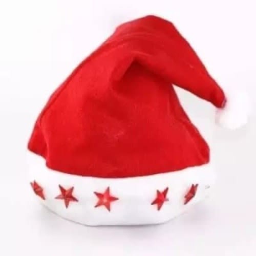 Christmas Cap With Led Lights- 12Pcs