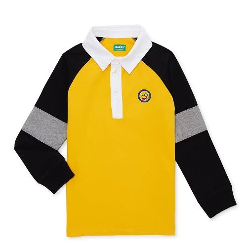 365 Kids Boys Long Sleeve Colorblock Raglan Polo Shirt