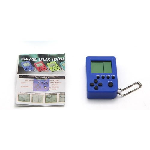 26 In 1 Tetris Super Mini Game Box Console With Key Ring - Blue