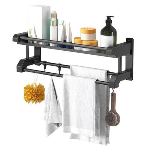 Multipurpose Stainless Steel Bathroom/ Kitchen Shelf With Towel Bar