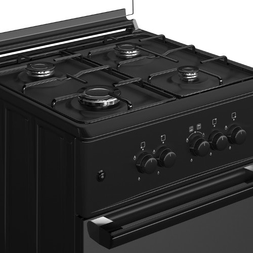 4 Burner Gas Cooker - Basic Black