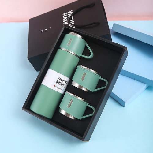 Vacuum Flask Gift Set - 3in1 - Green