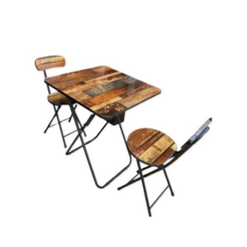 Foldable Vintage 1 Table And 2 Chairs