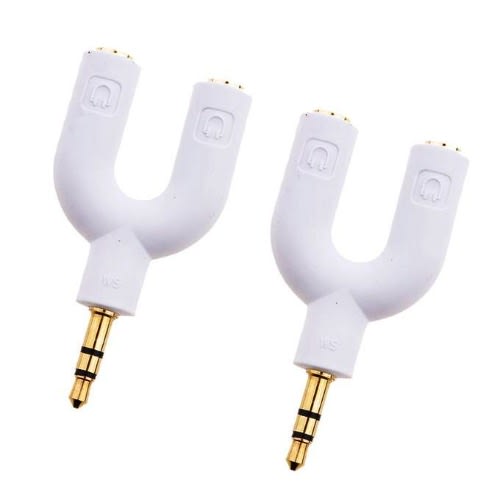 2pieces- 35mm Audio Splitter Jack Headphone