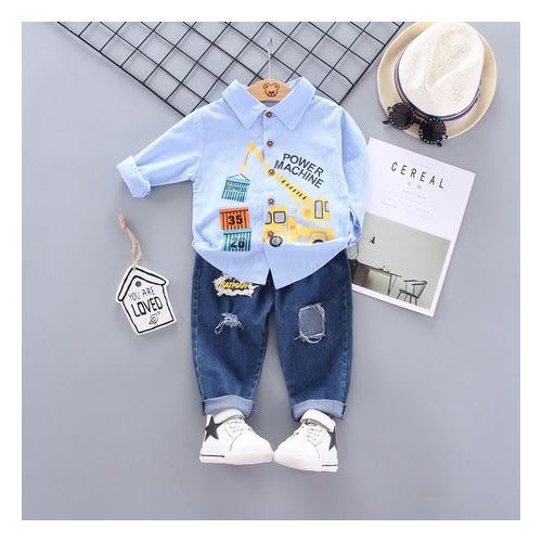 Buy Baby Boy Power Machine Shirt With Jeans in Nigeria