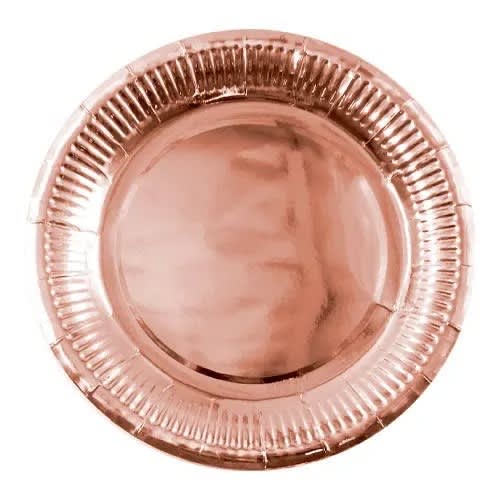 Paper Plates - 16 Pack - Rose Gold