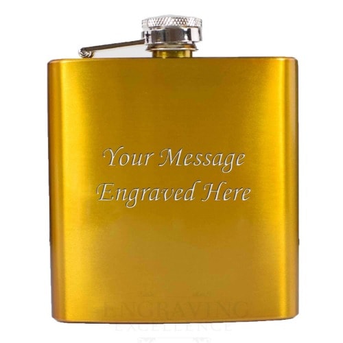 Golden Smooth Stainless Steel Whisky Hip Flask