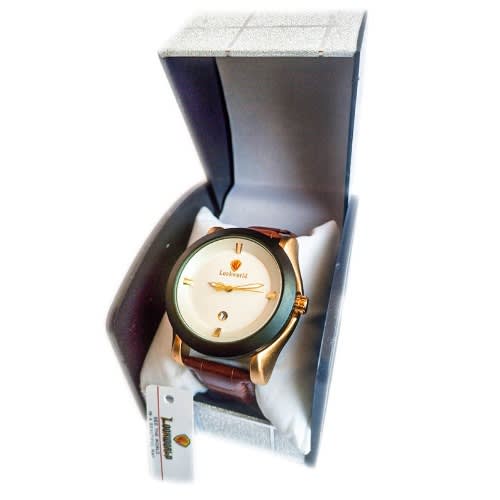 Timepiece Leather Analogue Watch -Brown
