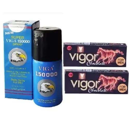 150000 Delay Spray With Vitamin E- 45ml + 2 Vigor Chocolate Bar 25g x 2
