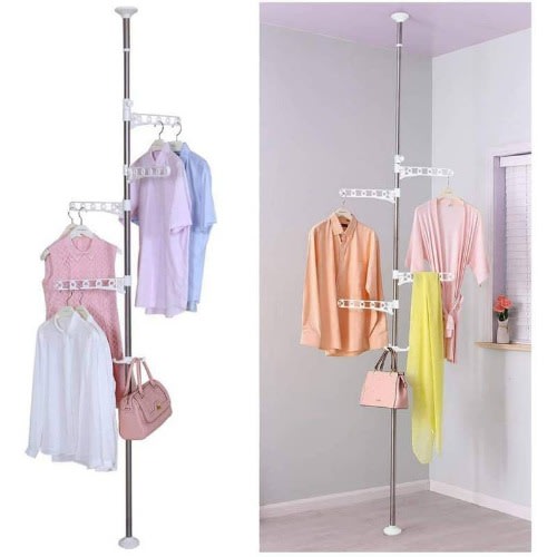 Telescopic Clothes Rail Wardrobe Rack