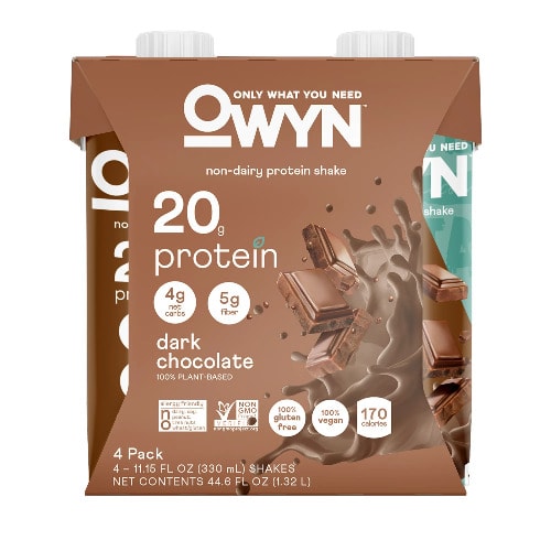 Owyn Plant Based Protein Shake - Dark Chocolate - 20g Protein - 11.15 Fl Oz  - 4 Pack