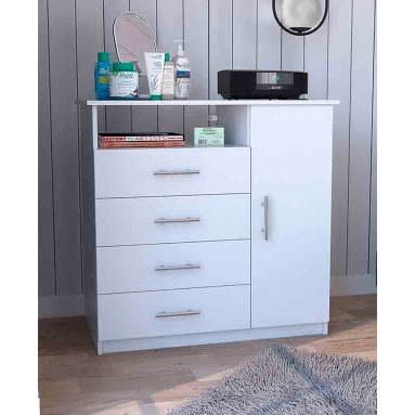 Scorpio 4 Drawer Cabinet & Dresser - Off  White