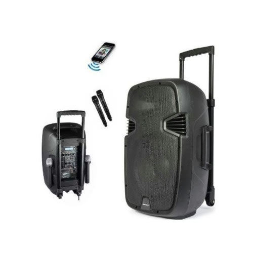 Sonok Bluetooth Rechargeable Public Address System With 2 Wireless Microphones -15''