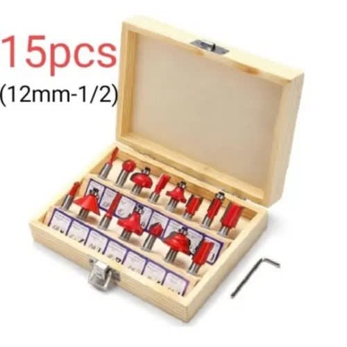 Router Bit Set Woodworking Tool - 12mm-1/2 - 15pcs