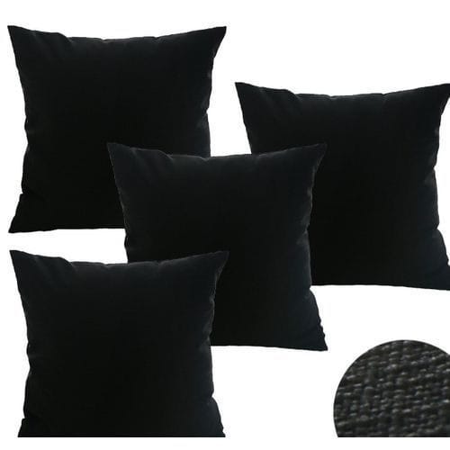 Throw Pillow Set - 4 Pieces - 16" - Black