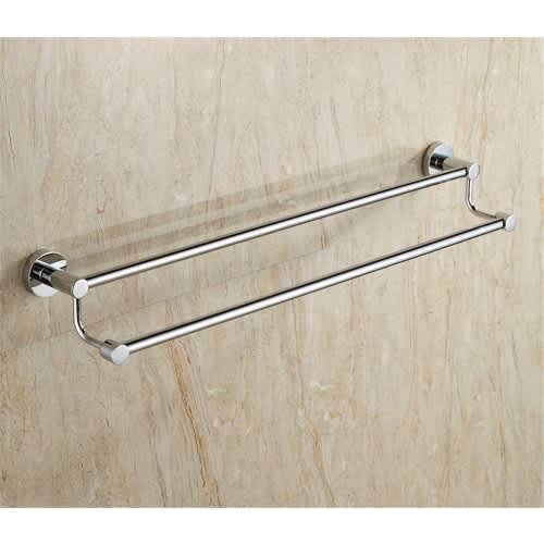Wall Mounted Towel Rack With Double Hanging Stainless Steel Rods