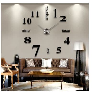 Diy Stick On Wall Clock  Large - 3d