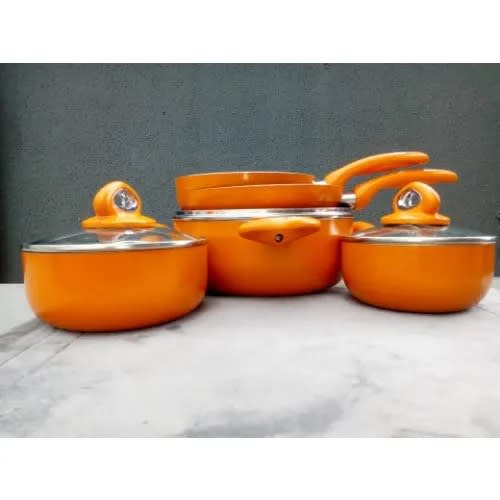 Linsan 8 Piece Aluminum Non-stick Premium Cookware Set With Spiral Bottom