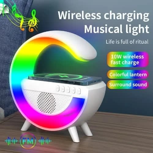3 In 1 Wireless Bluetooth Speaker And Wireless Charger With Rgb Night Light