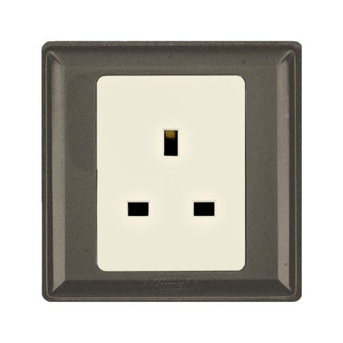 Socket - Advanced Series - 13A - Ac, 1 Gang - HWDA13SB - 250v - Brown