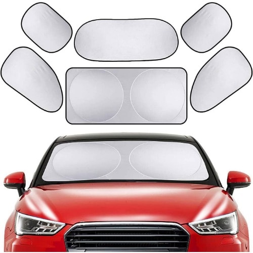 Car Windshield Sunshade Set - Blocks Uv Rays - 6-piece