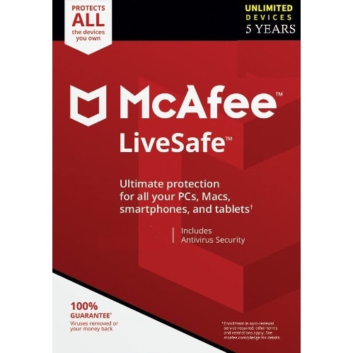 Livesafe 2021 Antivirus - Unlimited Devices - 5 Years Subscription Edition