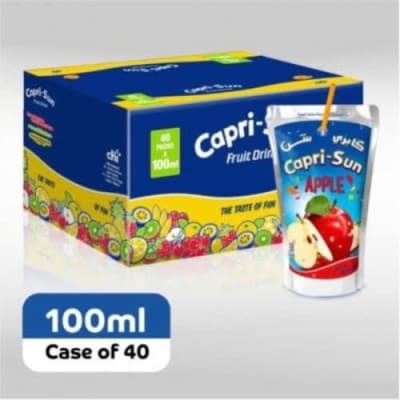 Capri Sun 100% Apple Fruit Juice - Pack Of 40 - 100ml
