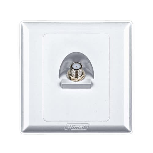 Himel Tv Socket- Advanced Series -1 Gang- Satellite Socket F Type || HWDA1SSM  - Metallic