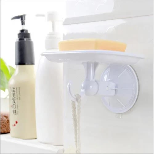 Multipurpose Suction Soap Dish - 2 In 1