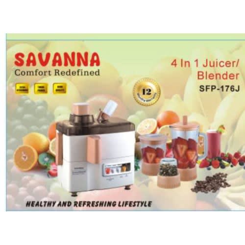 Savanna 4 In 1 Food Processor - Juicer - Blender - Chopper - Mill - 600W