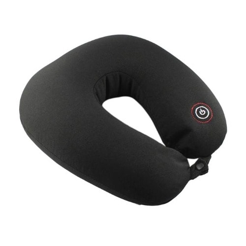 Vibrating Microbead Neck Massage Travel Pillow - Black