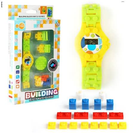 Building Bricks And Digital Watch For Kids - Yellow