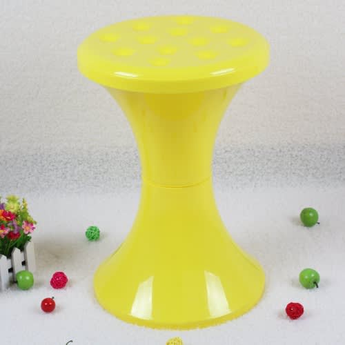 Detachable Plastic Stool With Storage Space - Yellow