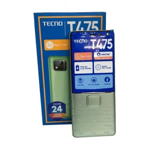Tecno T475-Dual Sim -Torch Light - 4MB ROM +4MB RAM -1150mAh- Fm Radio- Green