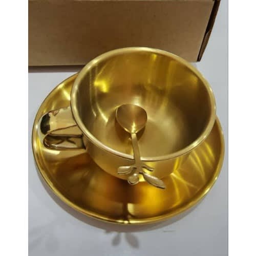 Vintage Design Gold Coated Stainless Mini Teacup Set