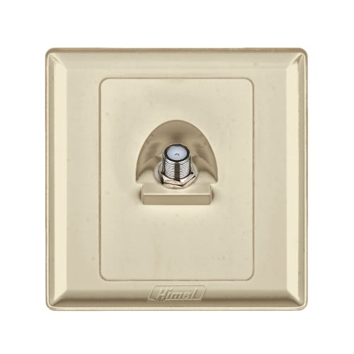 Himel Tv Socket - Advanced Series- 1 Gang- Satellite Socket F Type || HWDA1SSG - Gold
