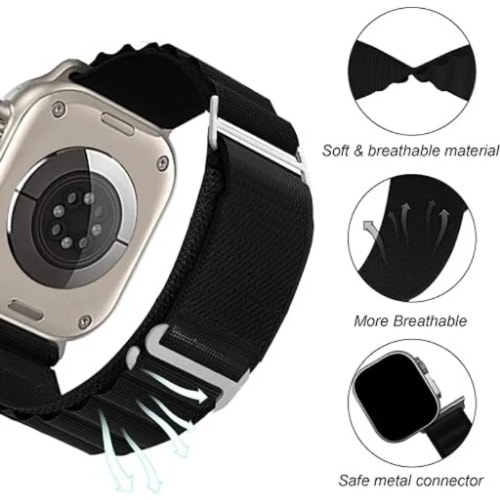 Watch Ultra Band 49mm 45mm 44mm 42mm Strap - Black