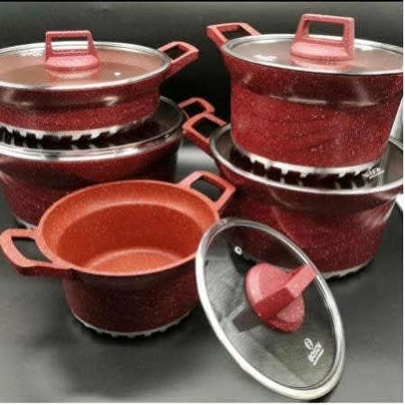 5 Set Die Cast Marble Cookware