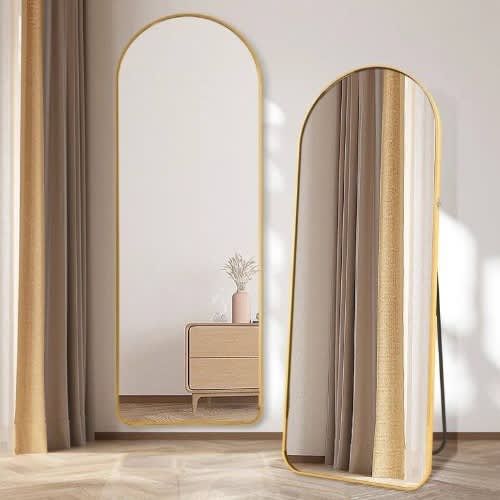 Wall Mounted Dressing Arch Framed Mirror Gold
