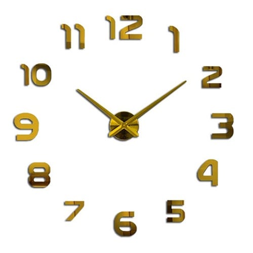 Unique Diy 3d Wall Clock- 37 Inch