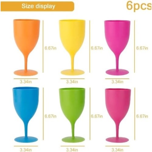 Multicolor Plastic Cups - Set Of 6