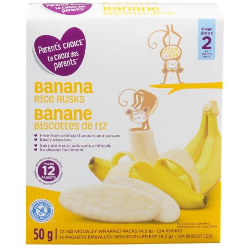 Parents Choice Banana Rice Rusk 50g X6